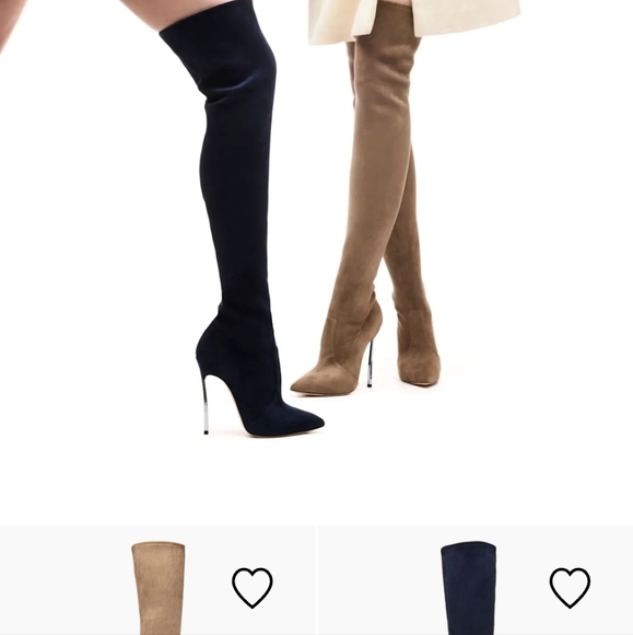 Casadei Blade Satin Over Knee Boots Sz 38 1/2 - Picture 3 of 12